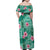 Cyan Hawaii Hibiscus With Tropical Flowers Motifs Family Matching Off Shoulder Maxi Dress and Hawaiian Shirt - Polynesian Pride