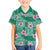 Cyan Hawaii Hibiscus With Tropical Flowers Motifs Family Matching Short Sleeve Bodycon Dress and Hawaiian Shirt - Polynesian Pride