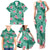 Cyan Hawaii Hibiscus With Tropical Flowers Motifs Family Matching Tank Maxi Dress and Hawaiian Shirt - Polynesian Pride