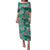 Cyan Hawaii Hibiscus With Tropical Flowers Motifs Puletasi - Polynesian Pride