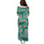 Cyan Hawaii Hibiscus With Tropical Flowers Motifs Puletasi - Polynesian Pride