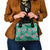 Cyan Hawaii Hibiscus With Tropical Flowers Motifs Shoulder Handbag - Polynesian Pride