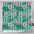 Cyan Hawaii Hibiscus With Tropical Flowers Motifs Shower Curtain - Polynesian Pride