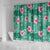 Cyan Hawaii Hibiscus With Tropical Flowers Motifs Shower Curtain - Polynesian Pride
