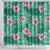 Cyan Hawaii Hibiscus With Tropical Flowers Motifs Shower Curtain - Polynesian Pride