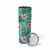 Cyan Hawaii Hibiscus With Tropical Flowers Motifs Skinny Tumbler - Polynesian Pride