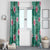 Cyan Hawaii Hibiscus With Tropical Flowers Motifs Window Curtain - Polynesian Pride