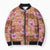Orange Hawaii Hibiscus With Tropical Flowers Motifs Bomber Puffer Jacket - Polynesian Pride