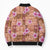 Orange Hawaii Hibiscus With Tropical Flowers Motifs Bomber Puffer Jacket - Polynesian Pride
