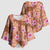 Orange Hawaii Hibiscus With Tropical Flowers Motifs Kimono Sleeve Blouse - Polynesian Pride