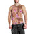 Orange Hawaii Hibiscus With Tropical Flowers Motifs Men Tank Top - Polynesian Pride