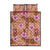 Orange Hawaii Hibiscus With Tropical Flowers Motifs Quilt Bed Set - Polynesian Pride