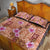 Orange Hawaii Hibiscus With Tropical Flowers Motifs Quilt Bed Set - Polynesian Pride
