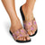 Orange Hawaii Hibiscus With Tropical Flowers Motifs Slide Sandals - Polynesian Pride