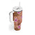 Orange Hawaii Hibiscus With Tropical Flowers Motifs Tumbler With Handle - Polynesian Pride