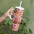 Orange Hawaii Hibiscus With Tropical Flowers Motifs Tumbler With Handle - Polynesian Pride