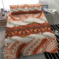 Aloha Hawaii Mikioi Lei Bedding Set Beige Tropical Flower Pattern - Polynesian Pride