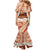 Aloha Hawaii Mikioi Lei Family Matching Mermaid Dress and Hawaiian Shirt Beige Tropical Flower Pattern - Polynesian Pride