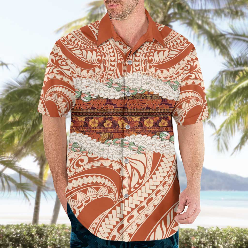 Aloha Hawaii Mikioi Lei Hawaiian Shirt Beige Tropical Flower Pattern - Polynesian Pride