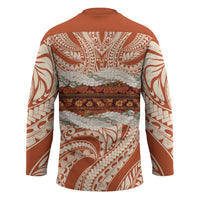 Aloha Hawaii Mikioi Lei Hockey Jersey Beige Tropical Flower Pattern - Polynesian Pride