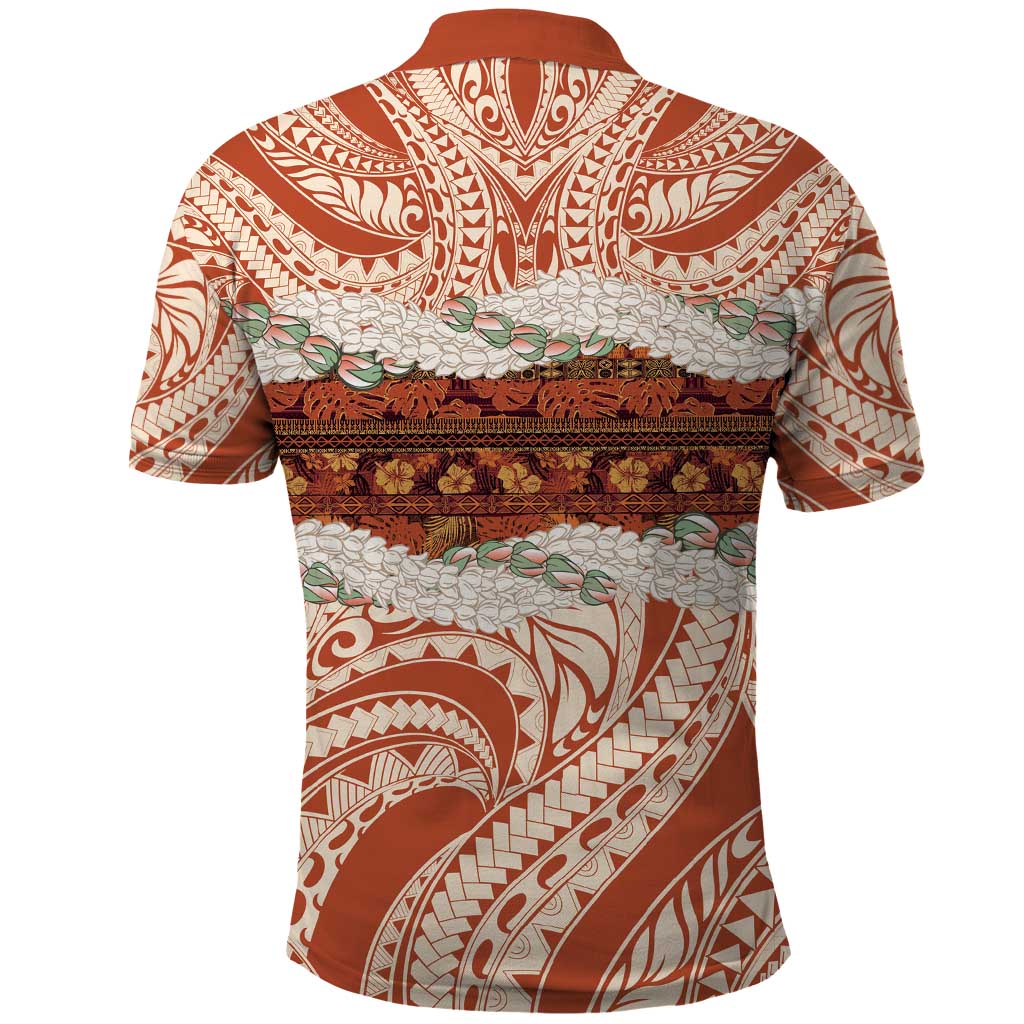 Aloha Hawaii Mikioi Lei Polo Shirt Beige Tropical Flower Pattern - Polynesian Pride