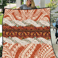 Aloha Hawaii Mikioi Lei Quilt Beige Tropical Flower Pattern - Polynesian Pride