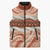 Aloha Hawaii Mikioi Lei Sleeveless Puffer Jacket Beige Tropical Flower Pattern - Polynesian Pride