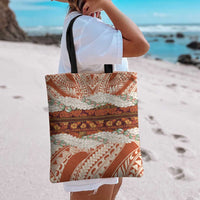 Aloha Hawaii Mikioi Lei Tote Bag Beige Tropical Flower Pattern - Polynesian Pride