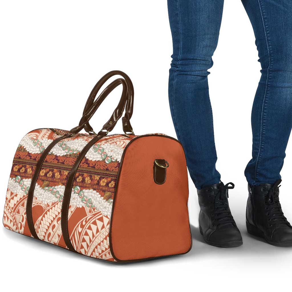 Aloha Hawaii Mikioi Lei Travel Bag Beige Tropical Flower Pattern - Polynesian Pride