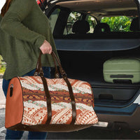 Aloha Hawaii Mikioi Lei Travel Bag Beige Tropical Flower Pattern - Polynesian Pride