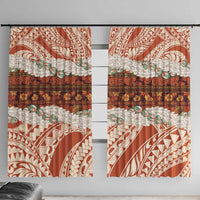 Aloha Hawaii Mikioi Lei Window Curtain Beige Tropical Flower Pattern - Polynesian Pride