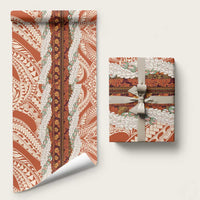 Aloha Hawaii Mikioi Lei Wrapping Paper Beige Tropical Flower Pattern - Polynesian Pride