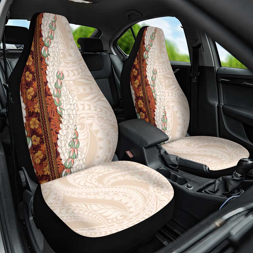 Aloha Hawaii Mikioi Lei Car Seat Cover Cattail Red Tropical Flower Pattern - Polynesian Pride