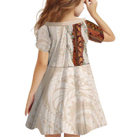 Aloha Hawaii Mikioi Lei Family Matching Long Sleeve Bodycon Dress and Hawaiian Shirt Cattail Red Tropical Flower Pattern - Polynesian Pride