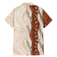 Aloha Hawaii Mikioi Lei Family Matching Mermaid Dress and Hawaiian Shirt Cattail Red Tropical Flower Pattern LT14 - Polynesian Pride