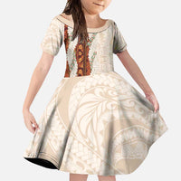 Aloha Hawaii Mikioi Lei Family Matching Off Shoulder Maxi Dress and Hawaiian Shirt Cattail Red Tropical Flower Pattern - Polynesian Pride