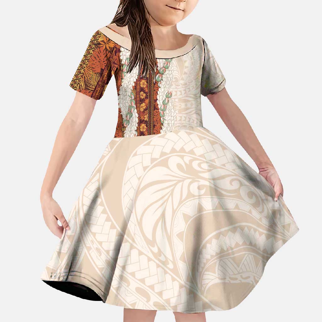 Aloha Hawaii Mikioi Lei Family Matching Summer Maxi Dress and Hawaiian Shirt Cattail Red Tropical Flower Pattern - Polynesian Pride