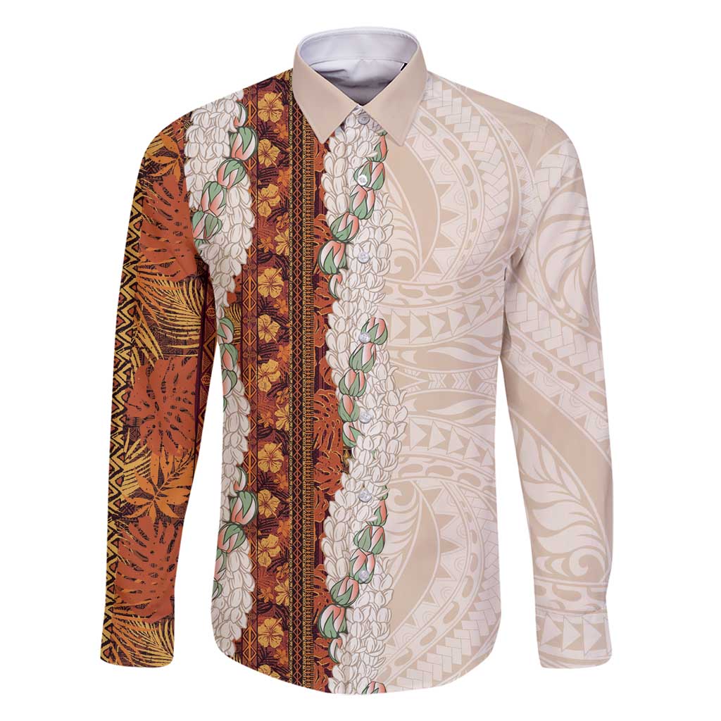 Aloha Hawaii Mikioi Lei Family Matching Summer Maxi Dress and Hawaiian Shirt Cattail Red Tropical Flower Pattern - Polynesian Pride