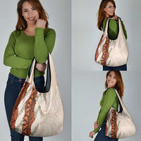 Aloha Hawaii Mikioi Lei Grocery Bag Cattail Red Tropical Flower Pattern - Polynesian Pride