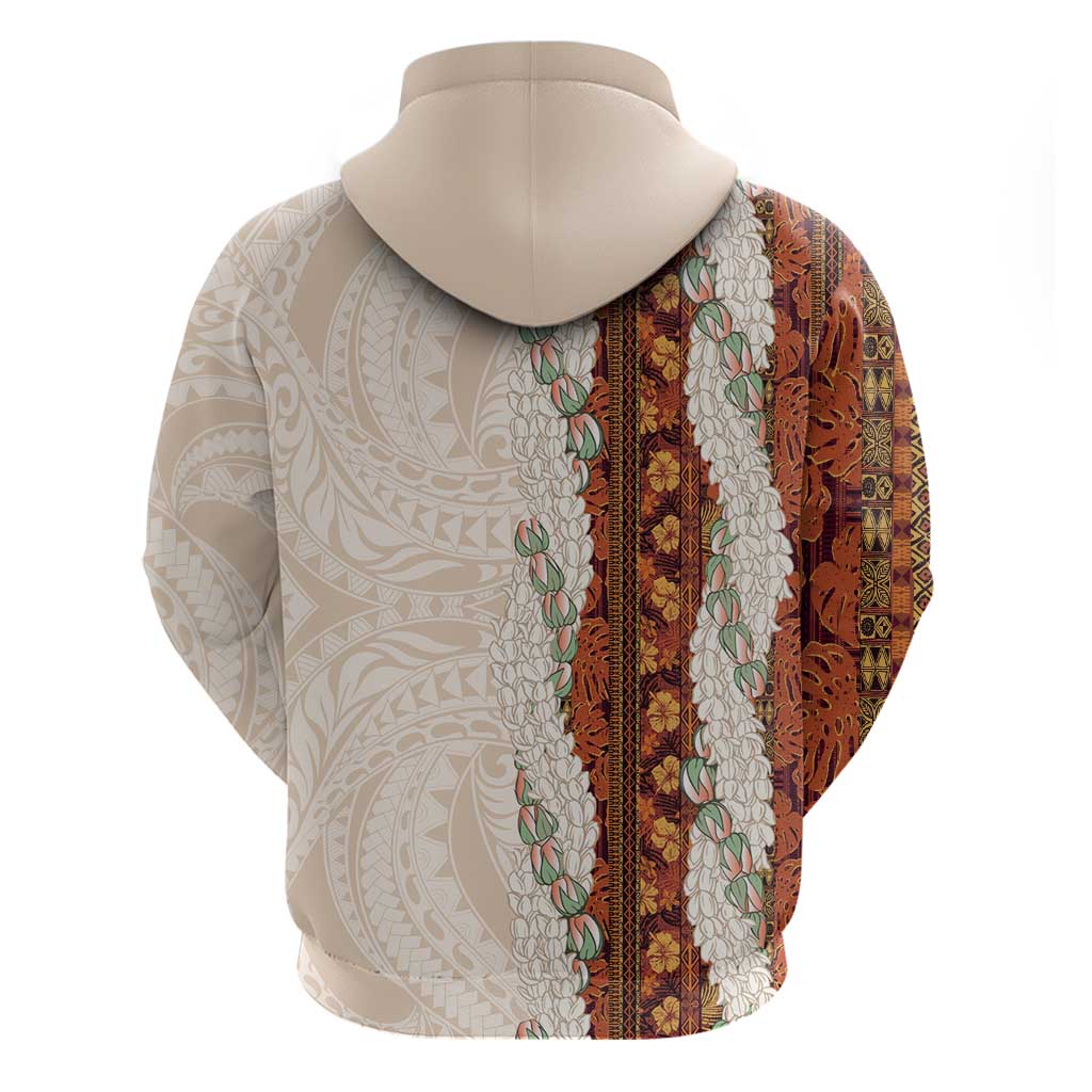 Aloha Hawaii Mikioi Lei Hoodie Cattail Red Tropical Flower Pattern - Polynesian Pride