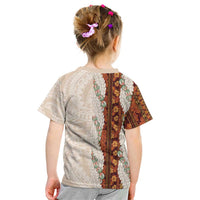 Aloha Hawaii Mikioi Lei Kid T Shirt Cattail Red Tropical Flower Pattern - Polynesian Pride