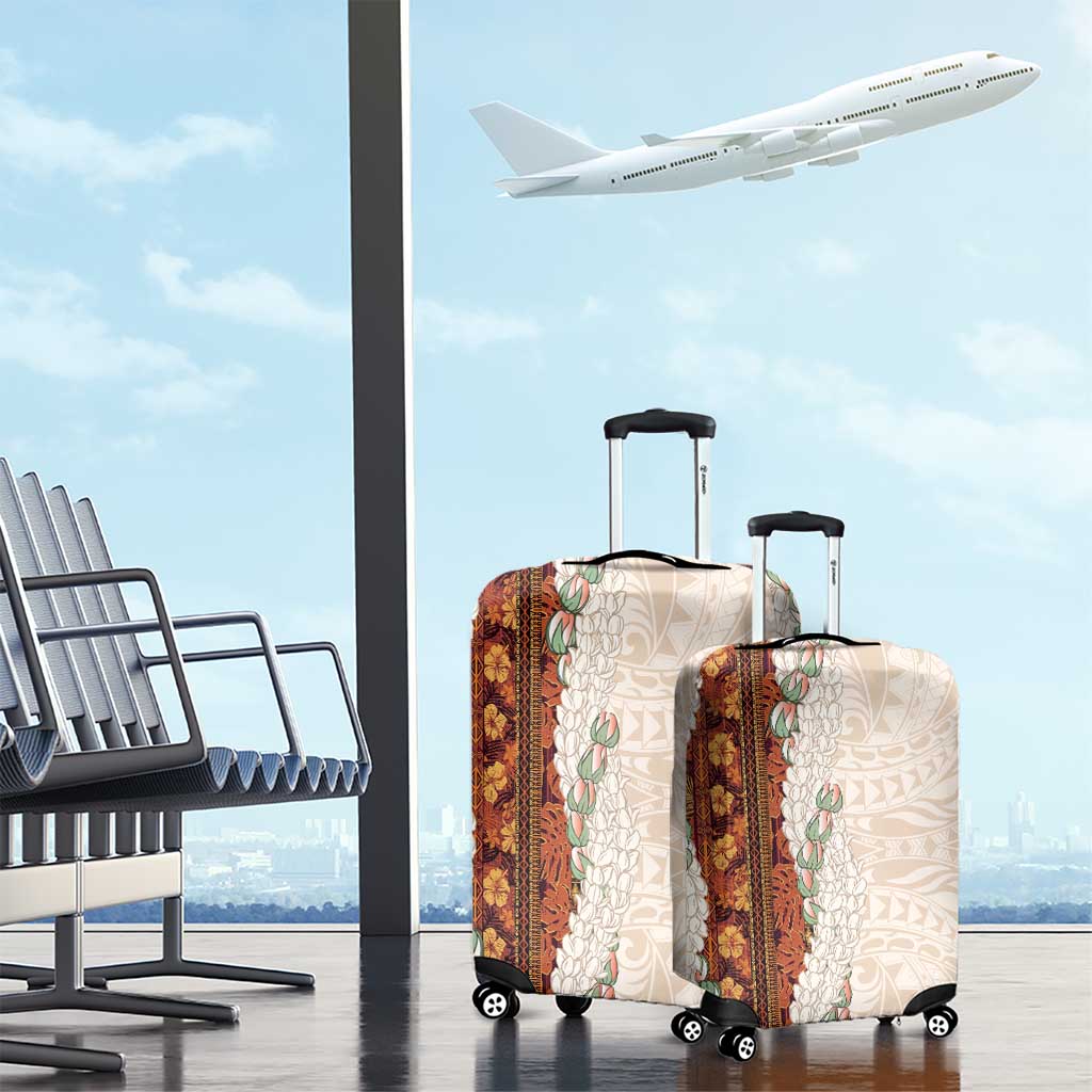 Aloha Hawaii Mikioi Lei Luggage Cover Cattail Red Tropical Flower Pattern - Polynesian Pride