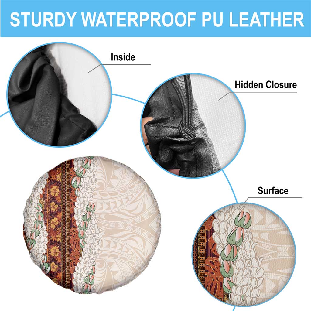 Aloha Hawaii Mikioi Lei Spare Tire Cover Cattail Red Tropical Flower Pattern - Polynesian Pride