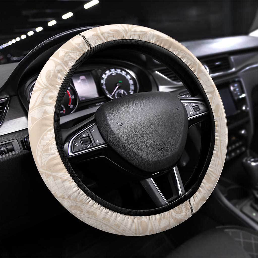 Aloha Hawaii Mikioi Lei Steering Wheel Cover Cattail Red Tropical Flower Pattern - Polynesian Pride