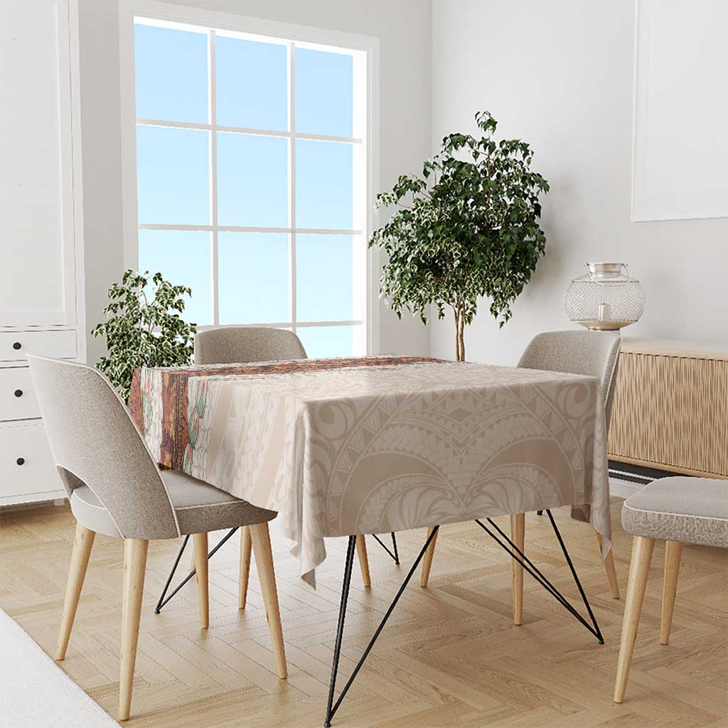 Aloha Hawaii Mikioi Lei Tablecloth Cattail Red Tropical Flower Pattern - Polynesian Pride