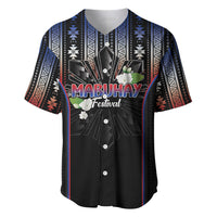 Mabuhay Philippines Festival Baseball Jersey Filipino Map Sampaguita Igorot Pattern LT14 Black - Polynesian Pride