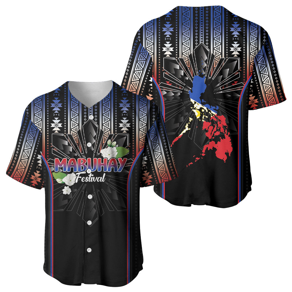 Mabuhay Philippines Festival Baseball Jersey Filipino Map Sampaguita Igorot Pattern LT14 - Polynesian Pride