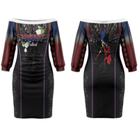 Mabuhay Philippines Festival Couples Matching Off The Shoulder Long Sleeve Dress and Long Sleeve Button Shirt Filipino Map Sampaguita Igorot Pattern LT14 - Polynesian Pride