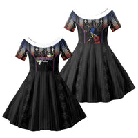 Mabuhay Philippines Festival Family Matching Summer Maxi Dress and Hawaiian Shirt Filipino Map Sampaguita Igorot Pattern LT14 Daughter's Dress Black - Polynesian Pride