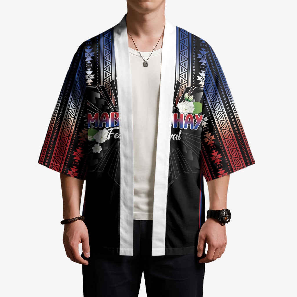 Mabuhay Philippines Festival Kimono Filipino Map Sampaguita Igorot Pattern LT14 - Polynesian Pride